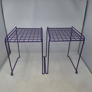 LockerMate Stac-A-Shelf Set 2 Purple Locker Organizer Shelves Stackable School